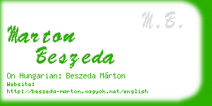 marton beszeda business card